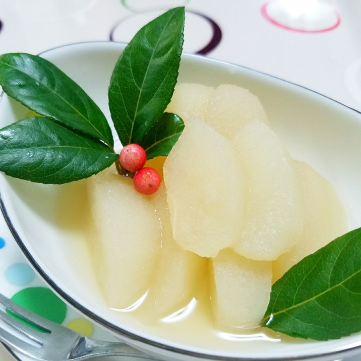 甘くない梨が大変身 蜂蜜でヘルシー梨のコンポート レシピ 作り方 By チヅ 楽天レシピ